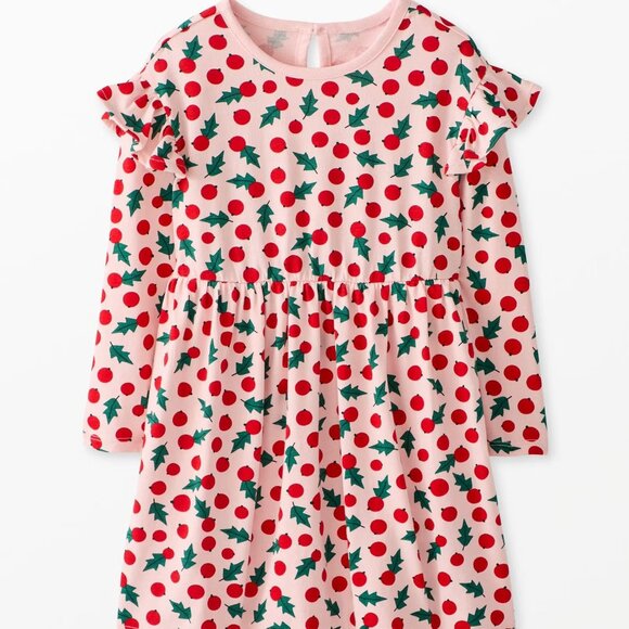 NWT Hanna Andersson Holiday Long Sleeve Ruffle Dress with Pockets 100 cm (4 yrs) - Picture 2 of 8